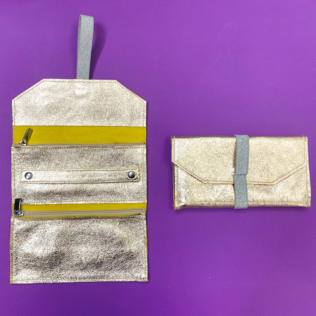 Gold Travel Jewelry Case