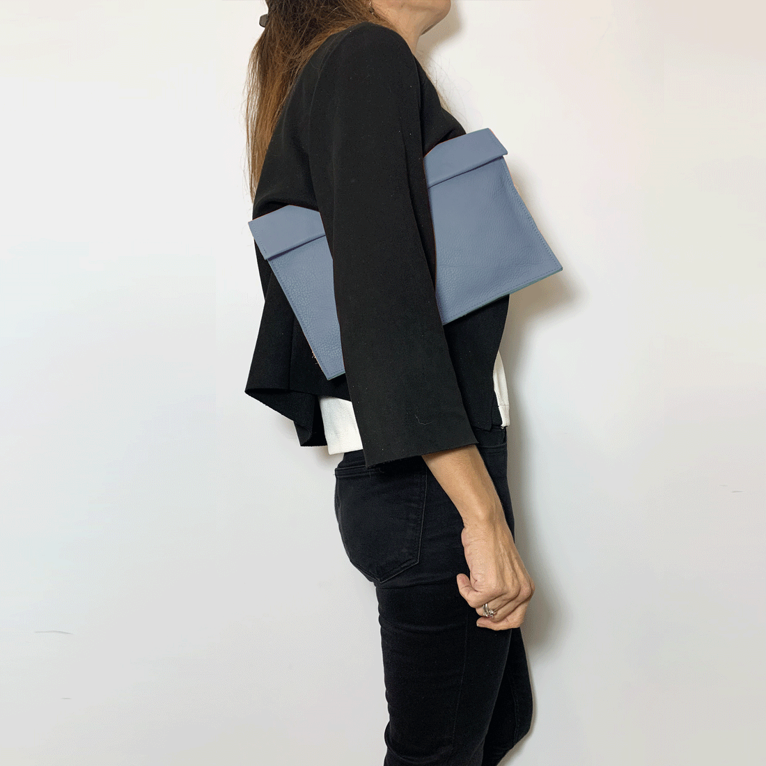 ANNA Light blue clutch bag 